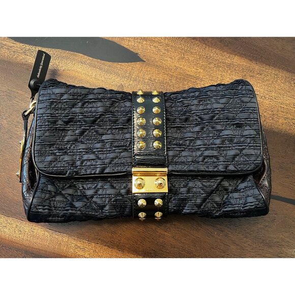 Louis Vuitton Black Coquette Clutch - Satin Quilted Embossed Monogram Leather - Picture 1 of 12